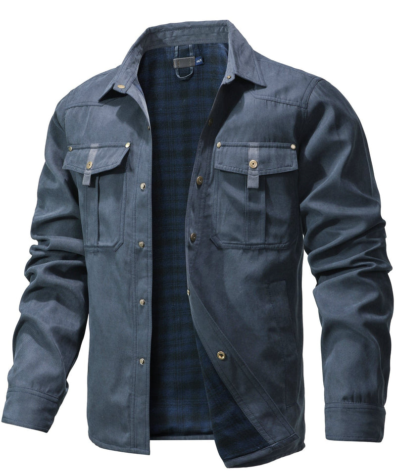 Versatile Men's Jacket with Insulated Flannel Lining – Functional and Reliable