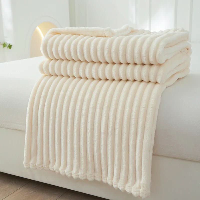 Striped Flannel Fleece Blanket for Warmth and Everyday Comfort