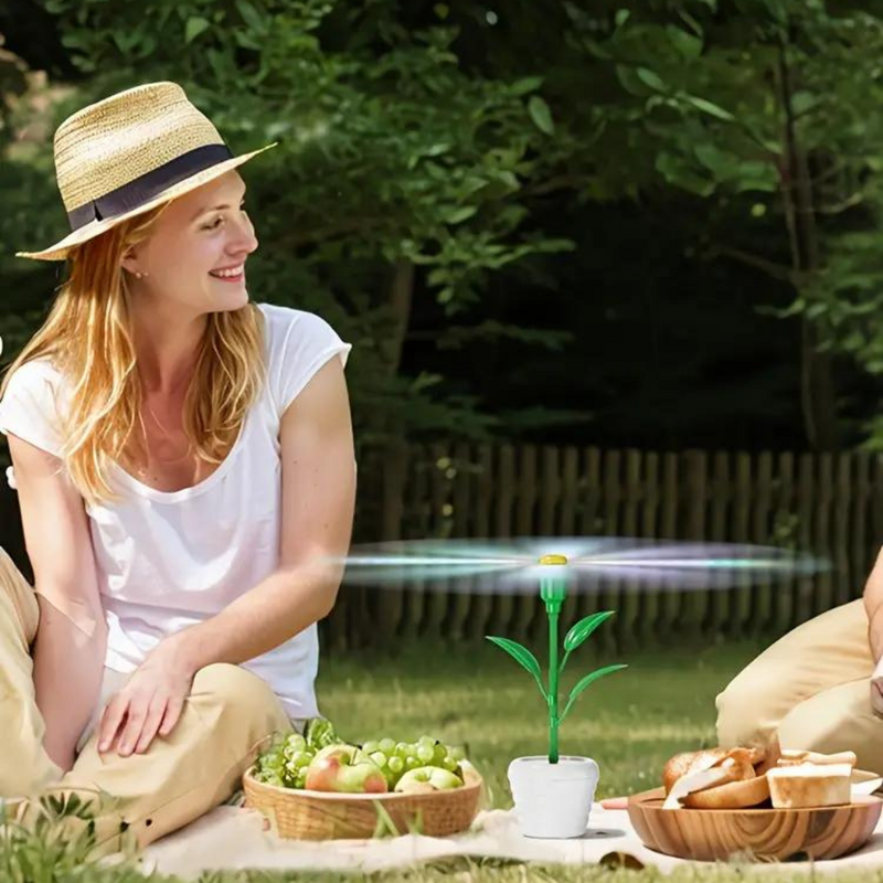 Flowerpot-Style Fly Repellent Fans for Outdoor Dining