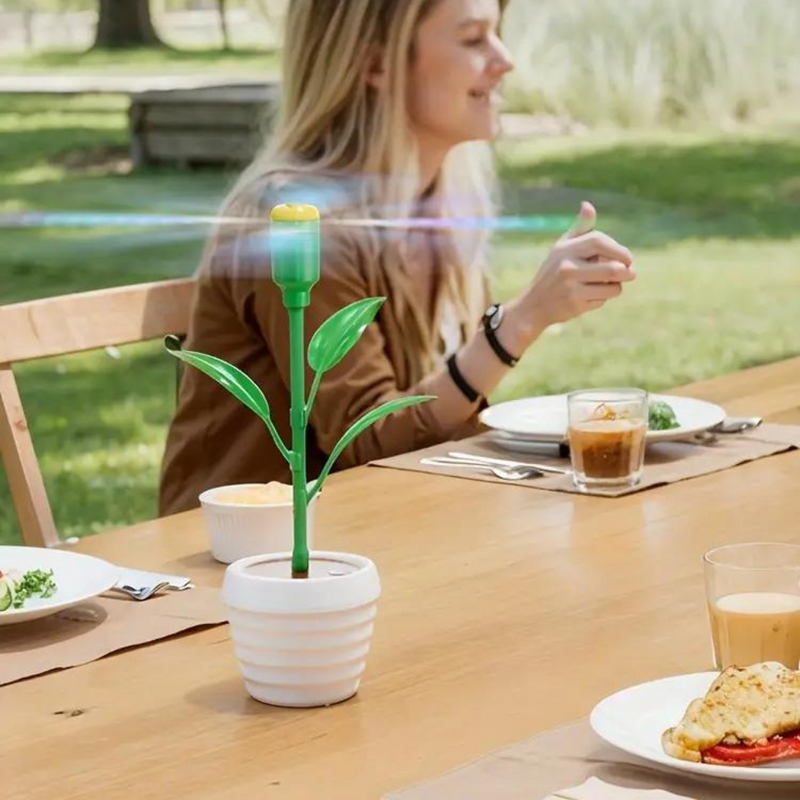 Flowerpot-Style Fly Repellent Fans for Outdoor Dining