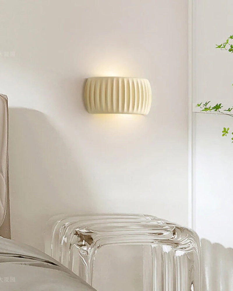 Textured Resin Wall Sconce with Wavy Design & Up-Down Ambient Lighting