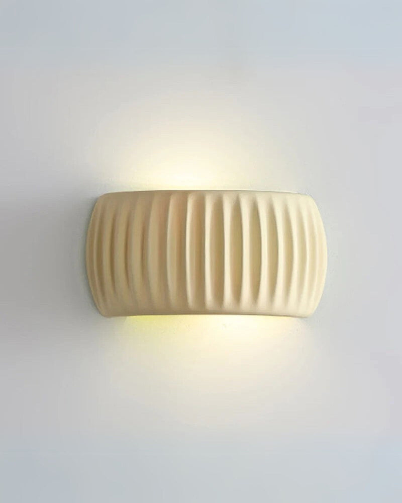 Textured Resin Wall Sconce with Wavy Design & Up-Down Ambient Lighting