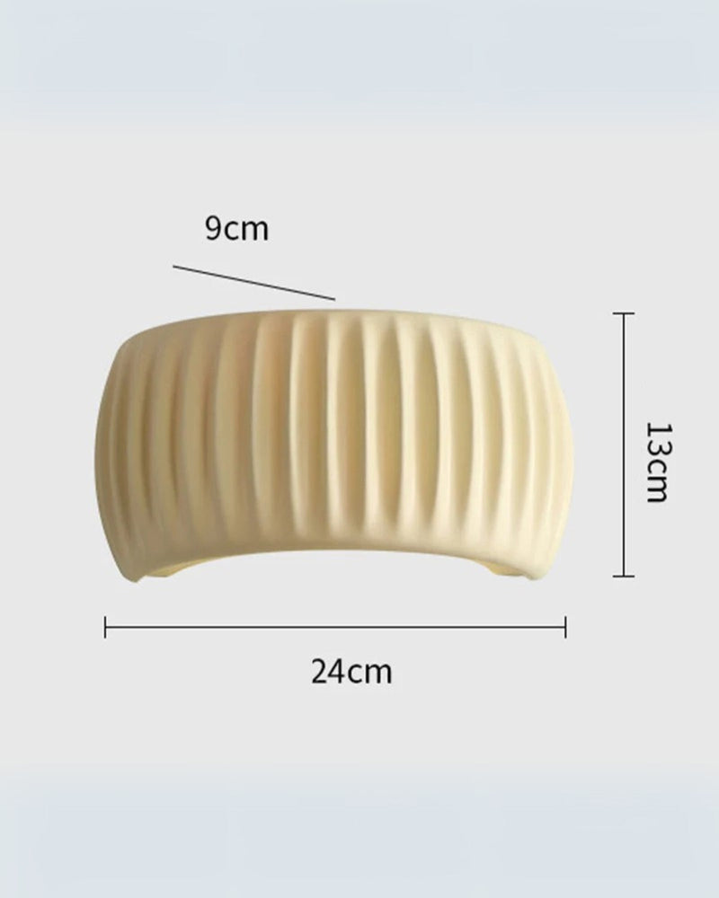 Textured Resin Wall Sconce with Wavy Design & Up-Down Ambient Lighting