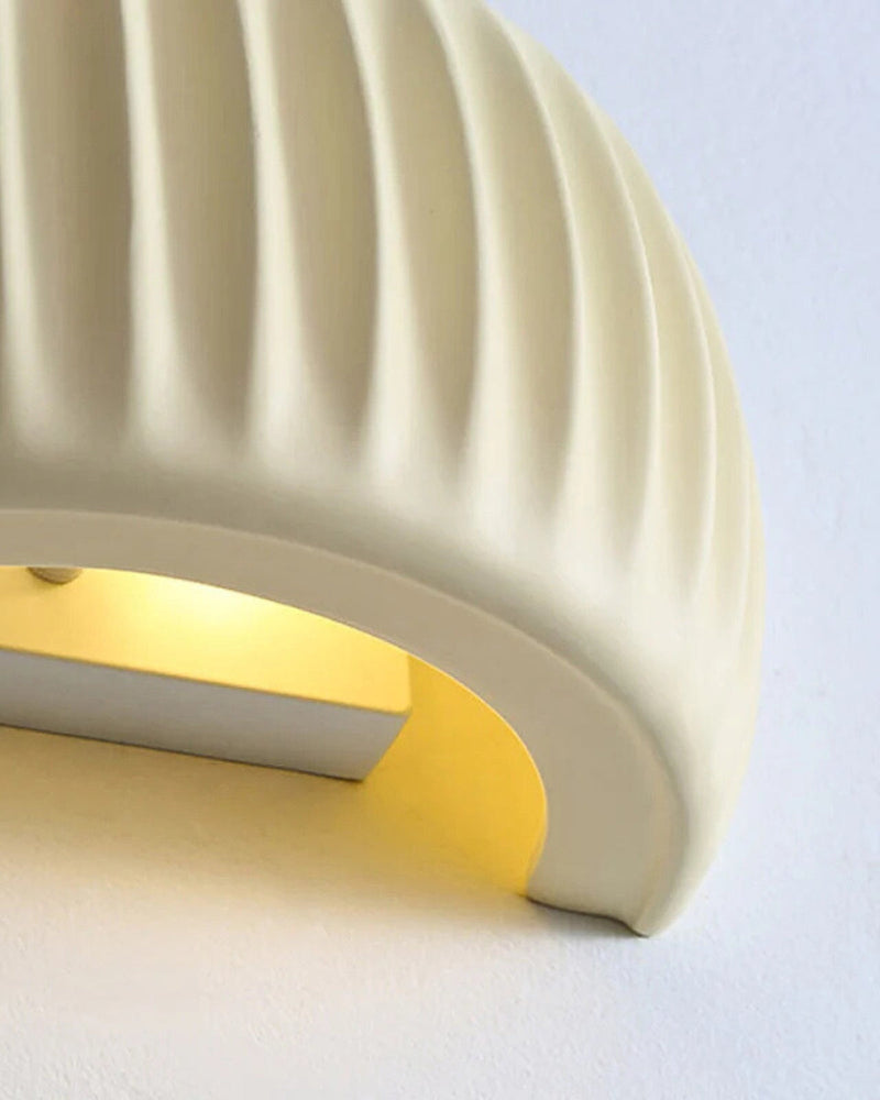 Textured Resin Wall Sconce with Wavy Design & Up-Down Ambient Lighting