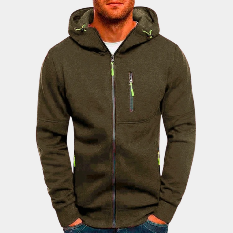 Men's Zip-Up Hoodie with Hood for a Comfortable Casual Look
