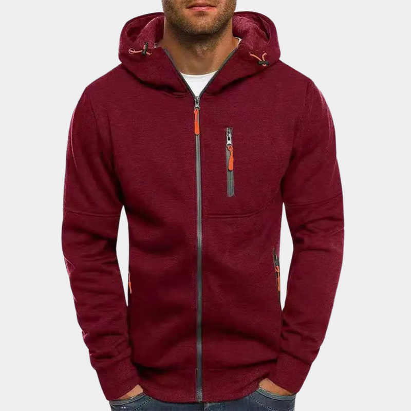 Men's Zip-Up Hoodie with Hood for a Comfortable Casual Look