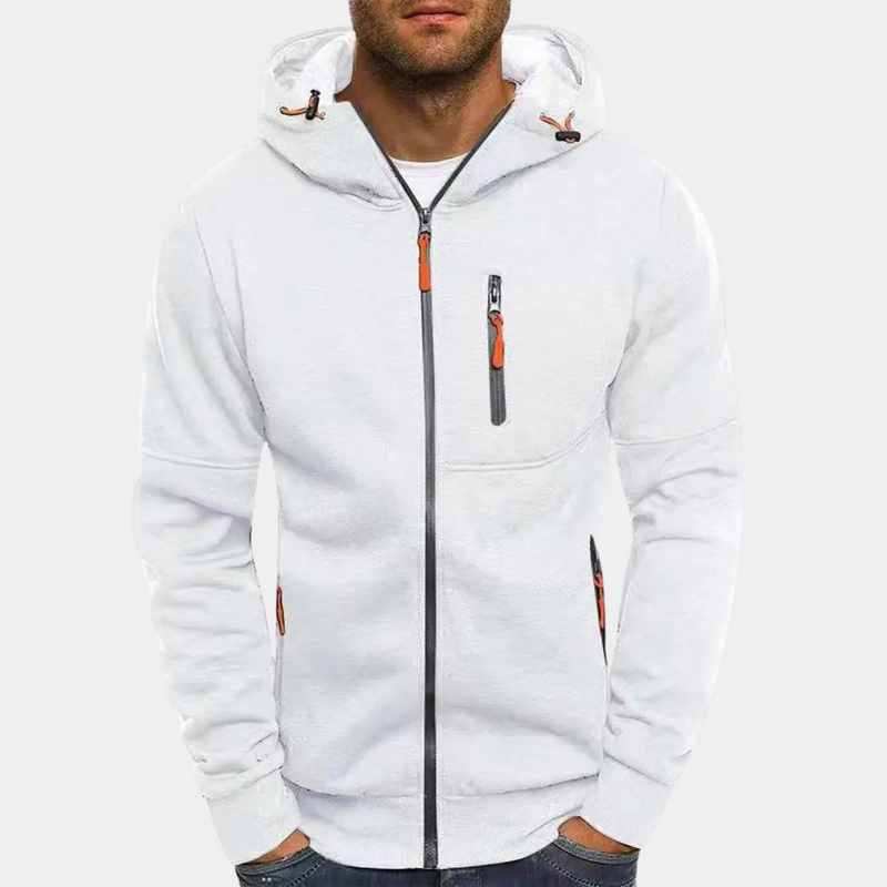 Men's Zip-Up Hoodie with Hood for a Comfortable Casual Look