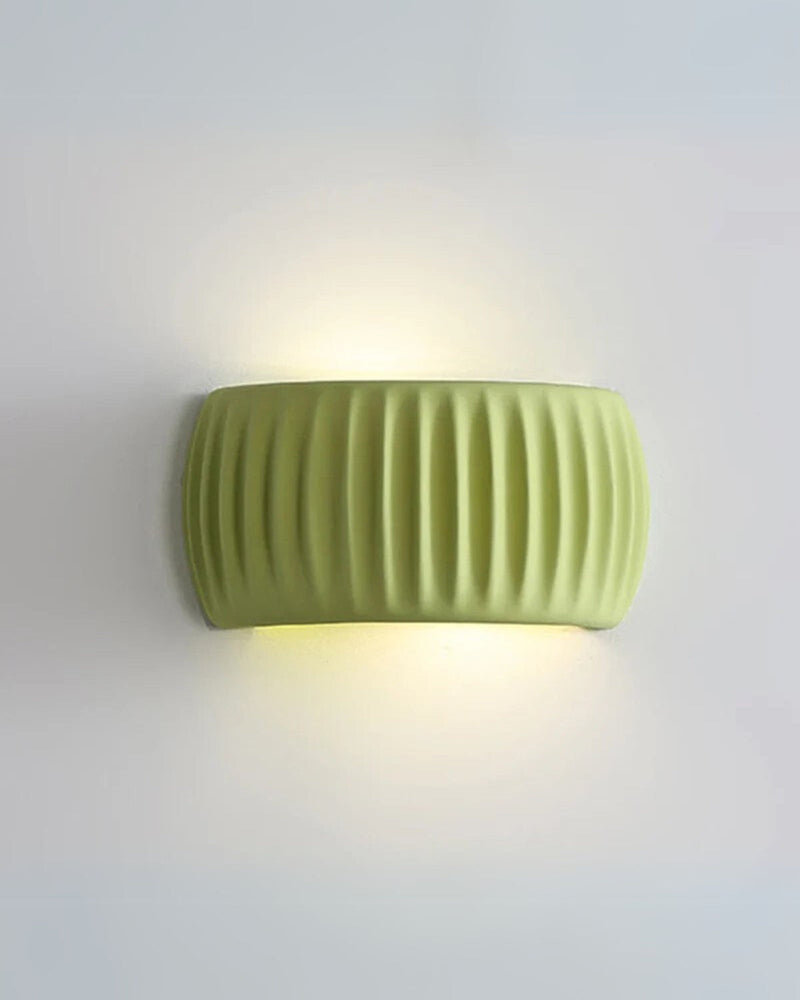 Textured Resin Wall Sconce with Wavy Design & Up-Down Ambient Lighting