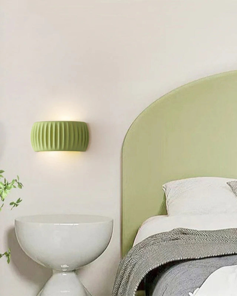 Textured Resin Wall Sconce with Wavy Design & Up-Down Ambient Lighting