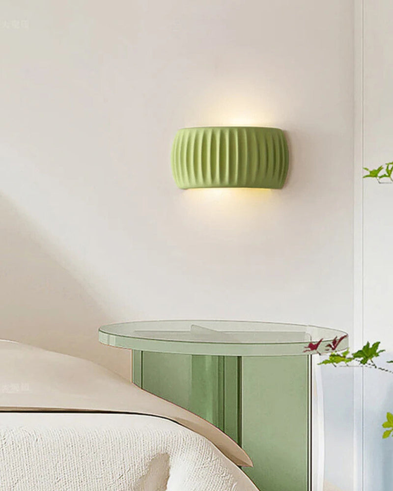 Textured Resin Wall Sconce with Wavy Design & Up-Down Ambient Lighting