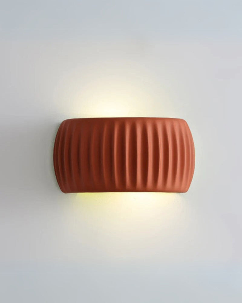 Textured Resin Wall Sconce with Wavy Design & Up-Down Ambient Lighting