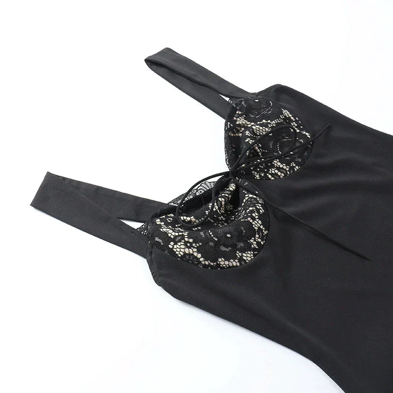 Ladies' Mini Dress with Lace and A-Line Fit