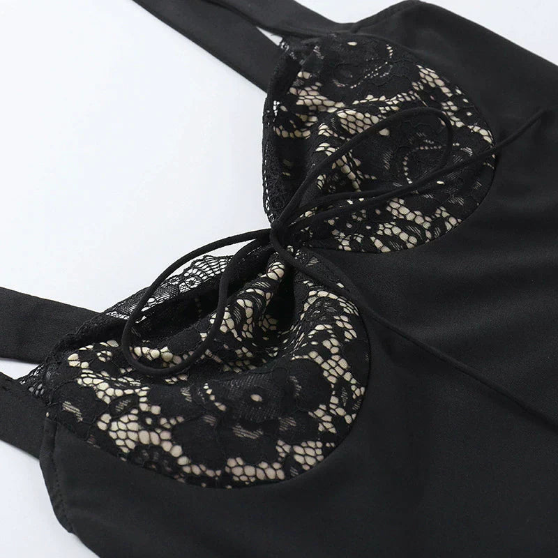 Ladies' Mini Dress with Lace and A-Line Fit