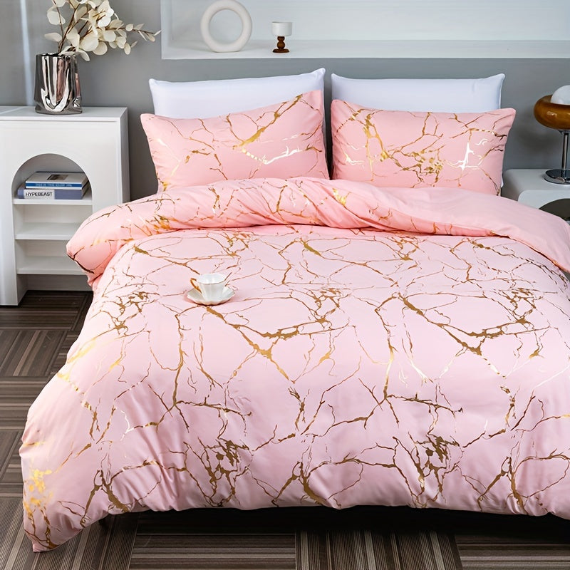 Luxury Duvet Cover with Marble Pattern for Comfortable and Stylish Sleep