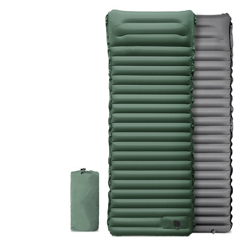 Inflatable Camping Mattress with Built-in Foot Pump and Compact Design