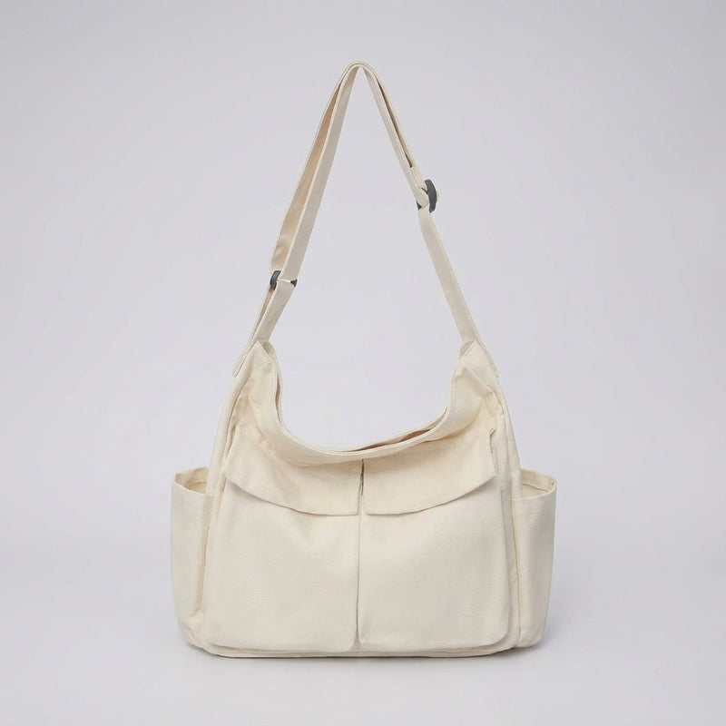 Messenger Bag in Canvas with Multiple Pockets and Adjustable Strap