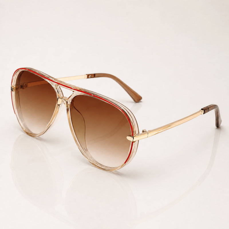 Women's Oversized Aviator UV400 Sunglasses with Gradient Lenses