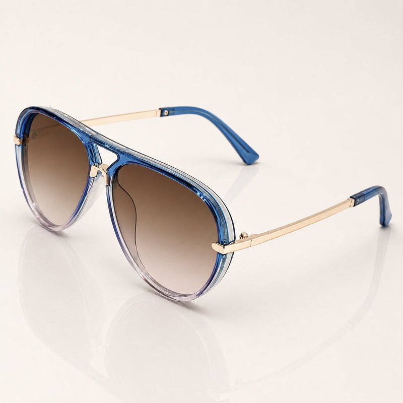 Women's Oversized Aviator UV400 Sunglasses with Gradient Lenses