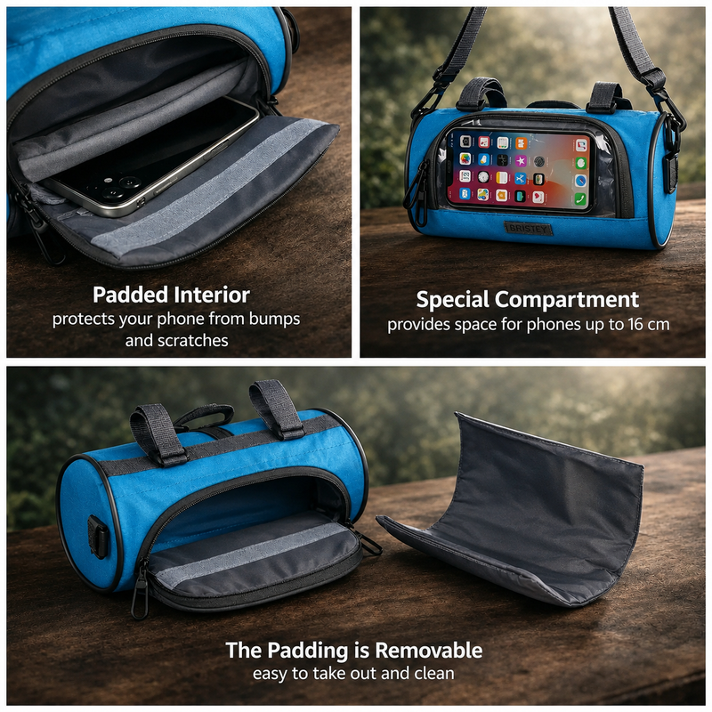 Touchscreen Bicycle Handlebar Phone Storage Bag