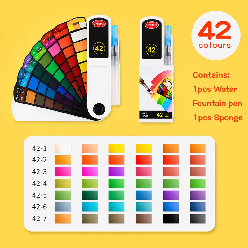 Portable Watercolour Paint Set with Water Brush