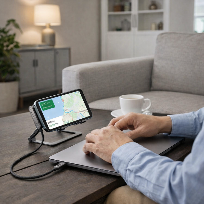 Fast Charging Cable with Phone Holder for Home and Work with Hands-Free Use