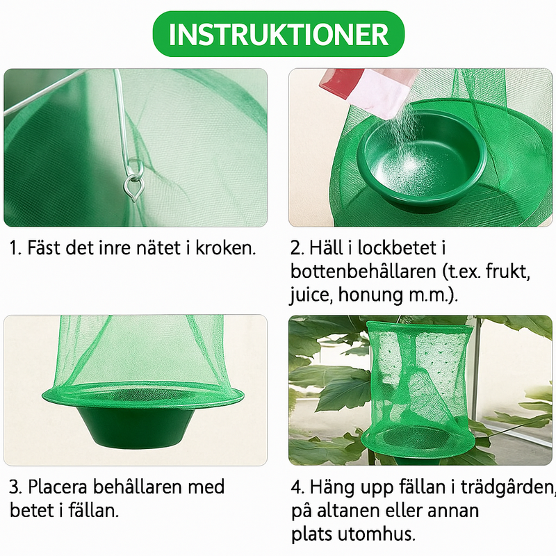 Reusable Hanging Insect Trap for Gardens, Patios and Outdoor Campsites