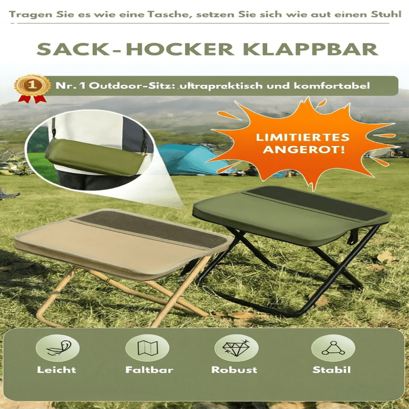 2-in-1 Folding Camping Chair with Integrated Storage Bag