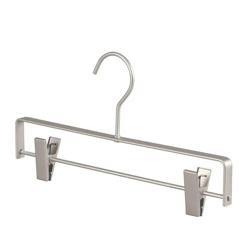 Metal Clothes Hangers for Trousers and Skirts with Non-Slip Clips and Space-Saving Design
