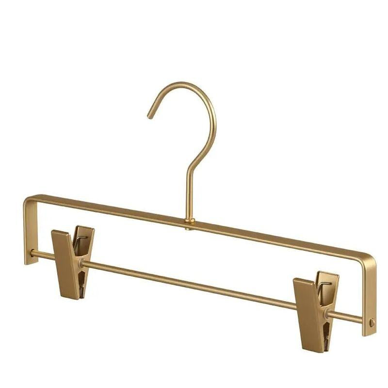 Metal Clothes Hangers for Trousers and Skirts with Non-Slip Clips and Space-Saving Design