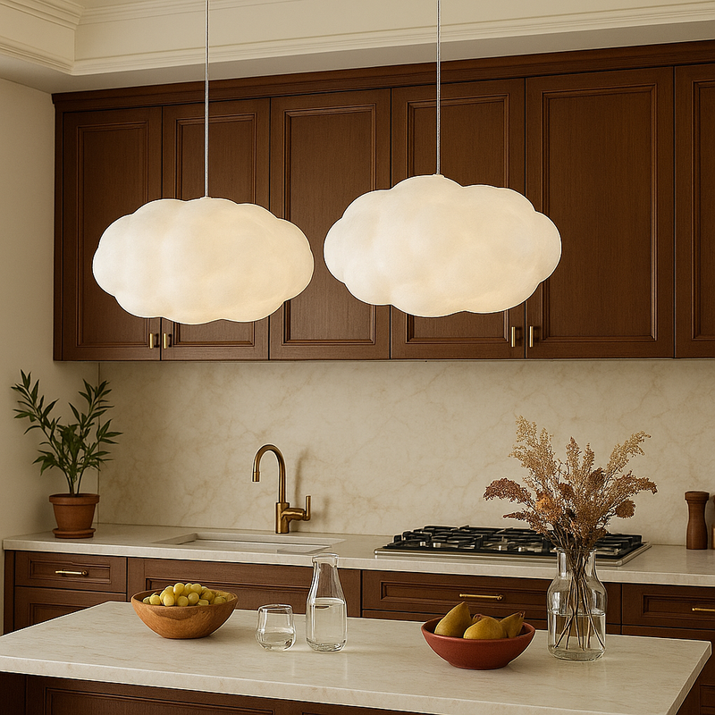Cloud-Shaped PVC Pendant Light with Adjustable Suspension