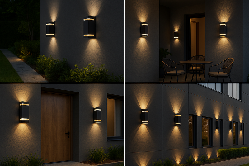 Modern Outdoor Wall Light with Up and Down Light and Weather-Resistant Design