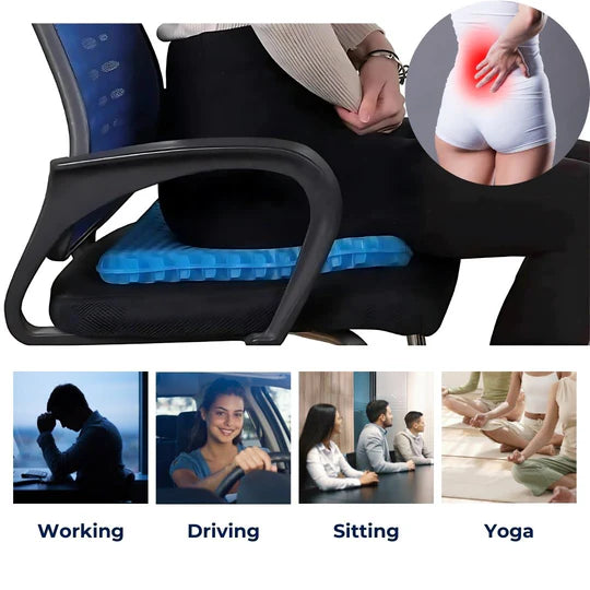 Orthopaedic Gel Seat Cushion with Honeycomb Design for Everyday Comfort