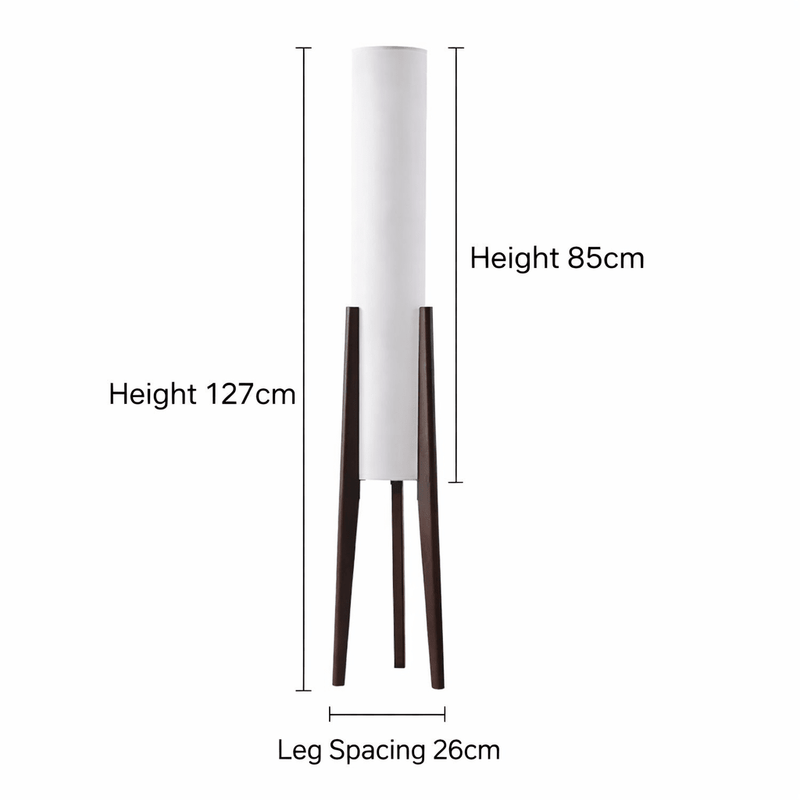 Scandinavian Floor Lamp with Dimmable LED Lighting and Walnut Base
