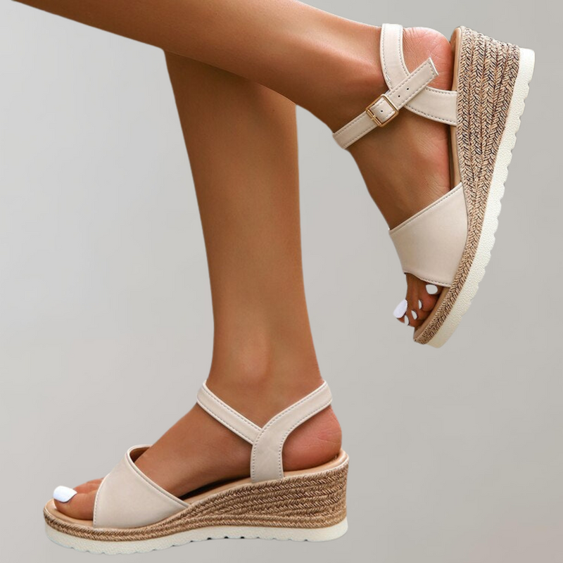 Ladies' Orthopaedic Sandals with Wedge Heel and Adjustable Straps