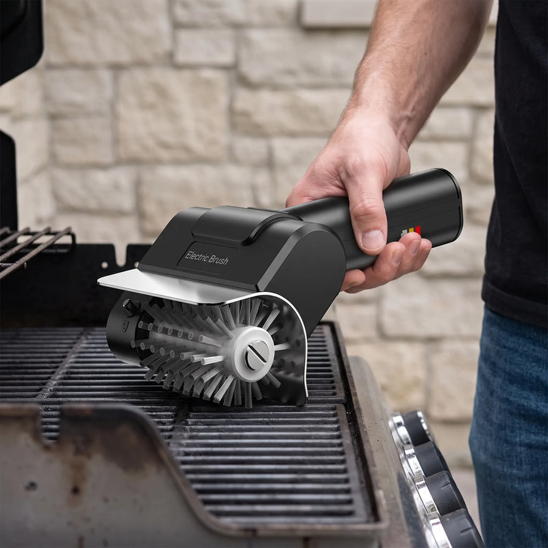 Cordless Electric BBQ Grill Brush with Rotating Stainless Steel Head