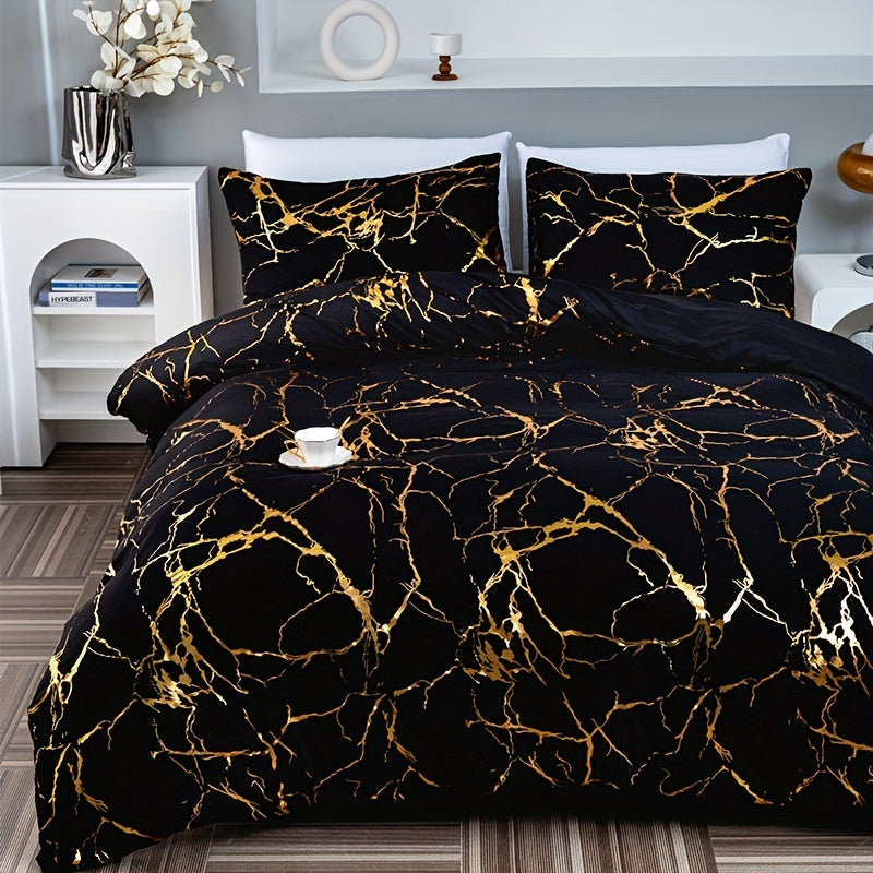 Luxury Duvet Cover with Marble Pattern for Comfortable and Stylish Sleep
