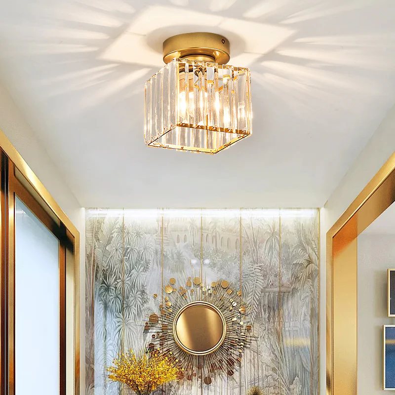 Modern Geometric Ceiling Light with Glass Shade