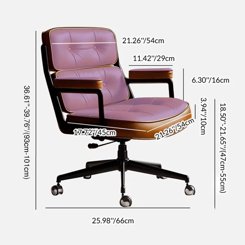 Swivel Leather Office Chair with Adjustable Height