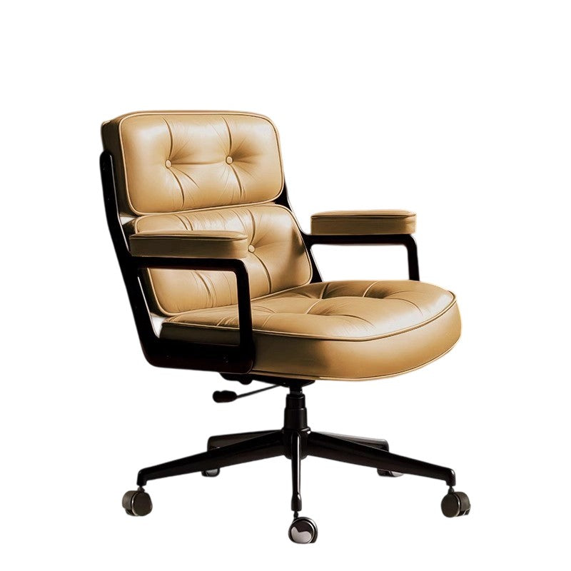 Swivel Leather Office Chair with Adjustable Height