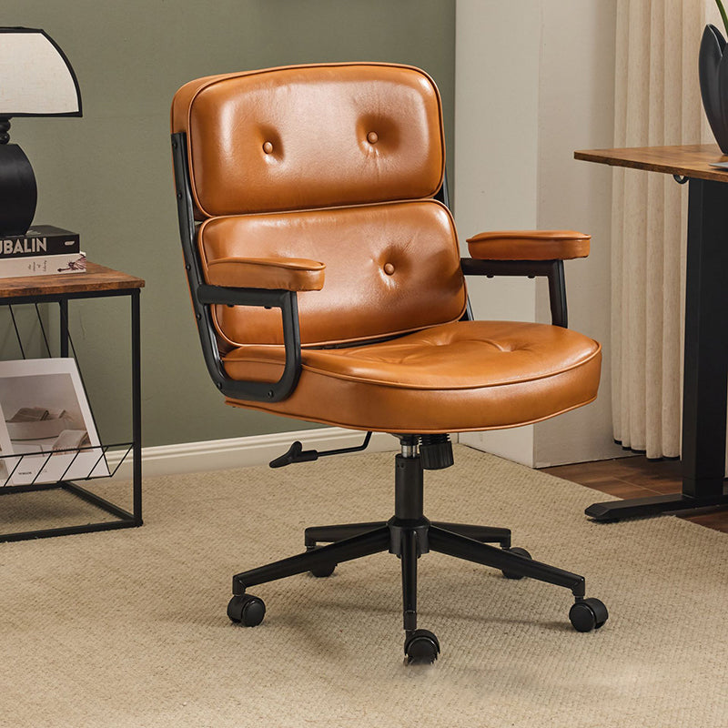 Swivel Leather Office Chair with Adjustable Height
