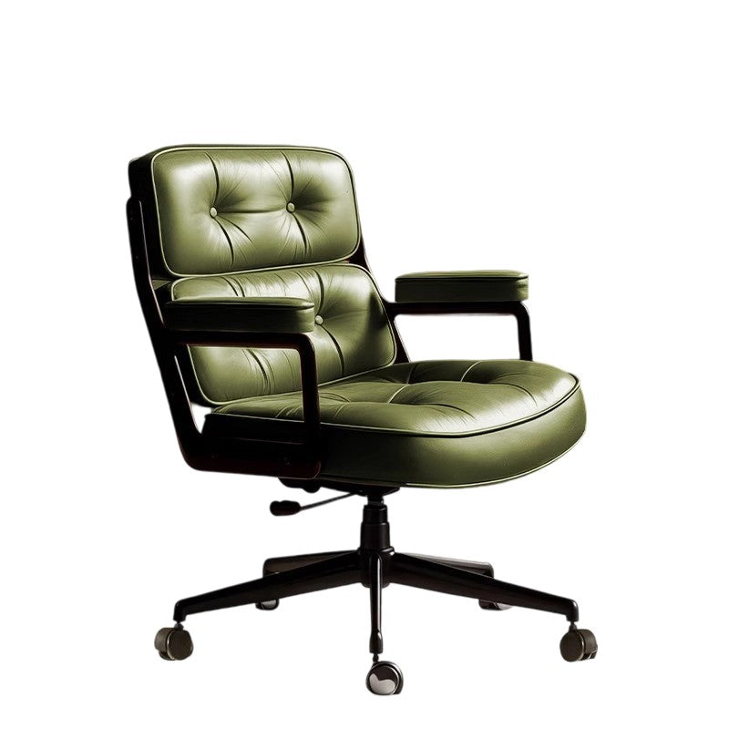 Swivel Leather Office Chair with Adjustable Height