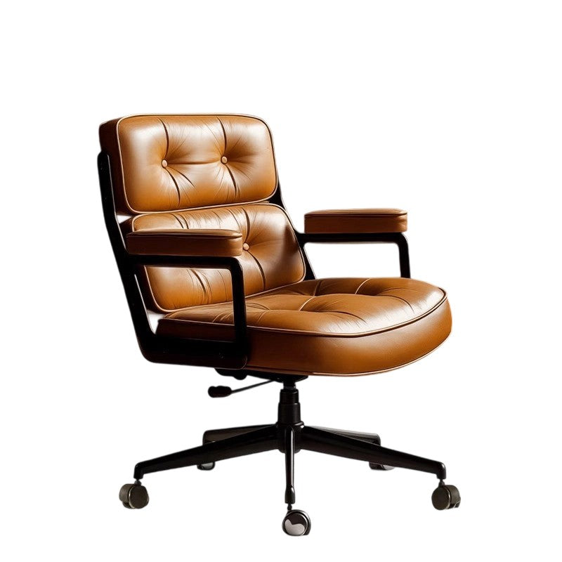 Swivel Leather Office Chair with Adjustable Height