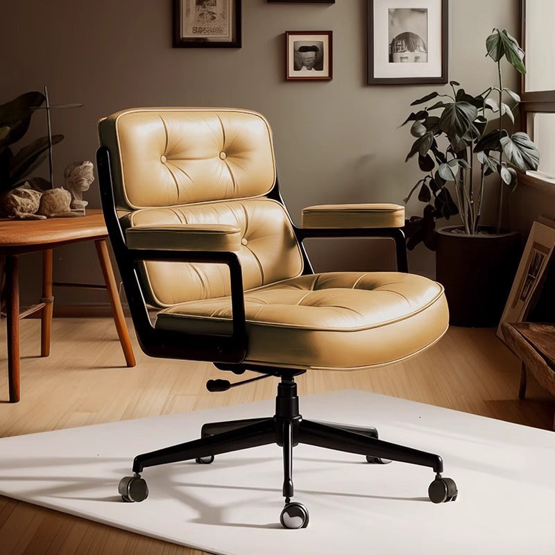 Swivel Leather Office Chair with Adjustable Height