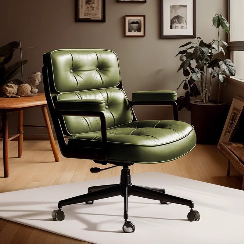 Swivel Leather Office Chair with Adjustable Height