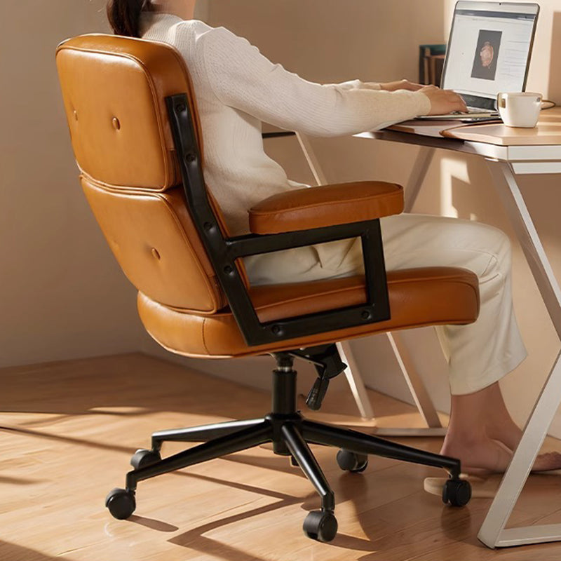 Swivel Leather Office Chair with Adjustable Height