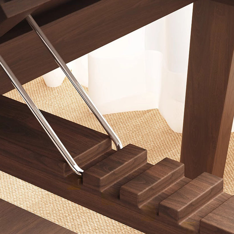 Folding Solid Wood Side Table with Adjustable Top