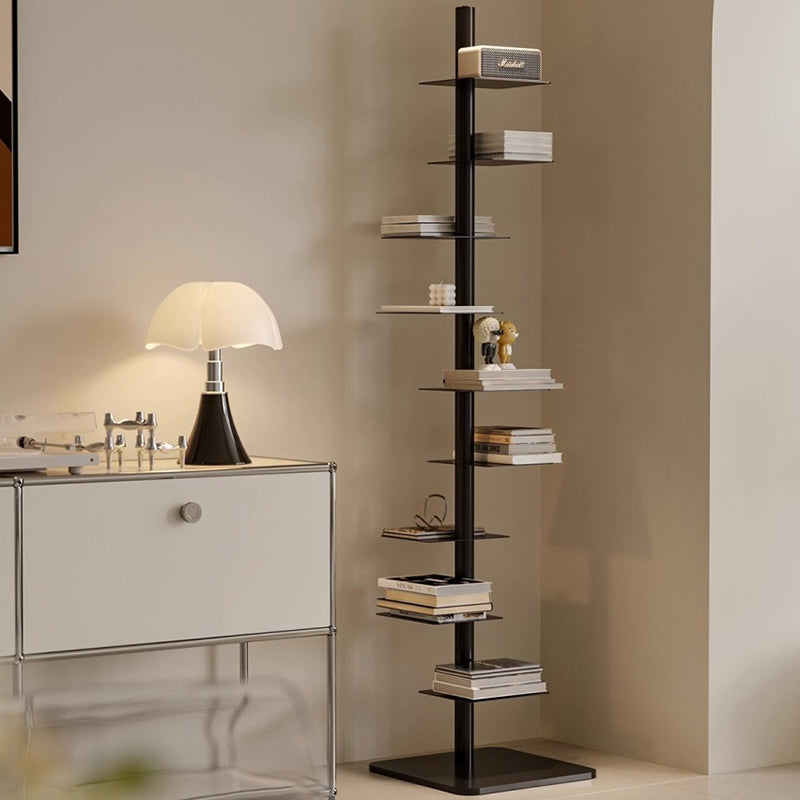 Nine-Tier Carbon Steel Spiral Bookshelf for Home Office Display
