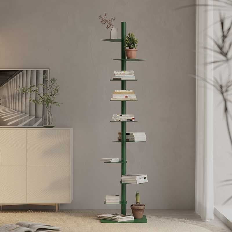 Nine-Tier Carbon Steel Spiral Bookshelf for Home Office Display