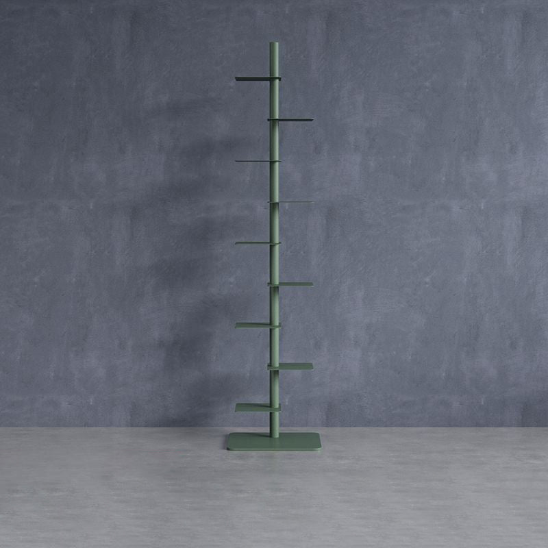 Nine-Tier Carbon Steel Spiral Bookshelf for Home Office Display