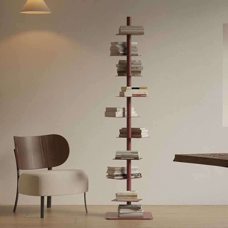 Nine-Tier Carbon Steel Spiral Bookshelf for Home Office Display